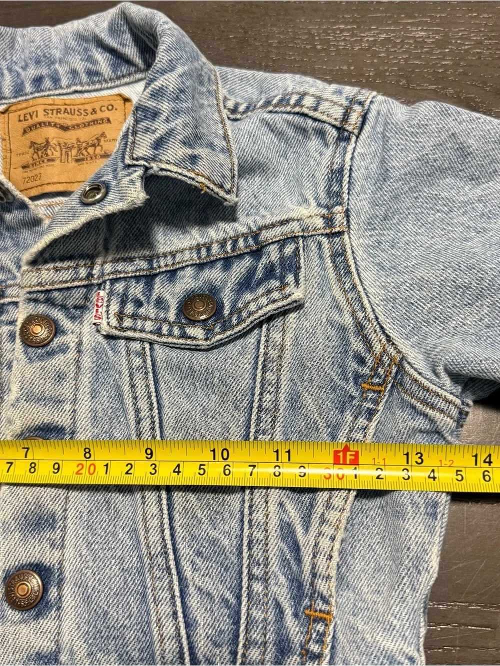 VTG 90s Little Levi's Denim Jacket Sz 2T Orange Tab USA Pockets Snap Front 72027